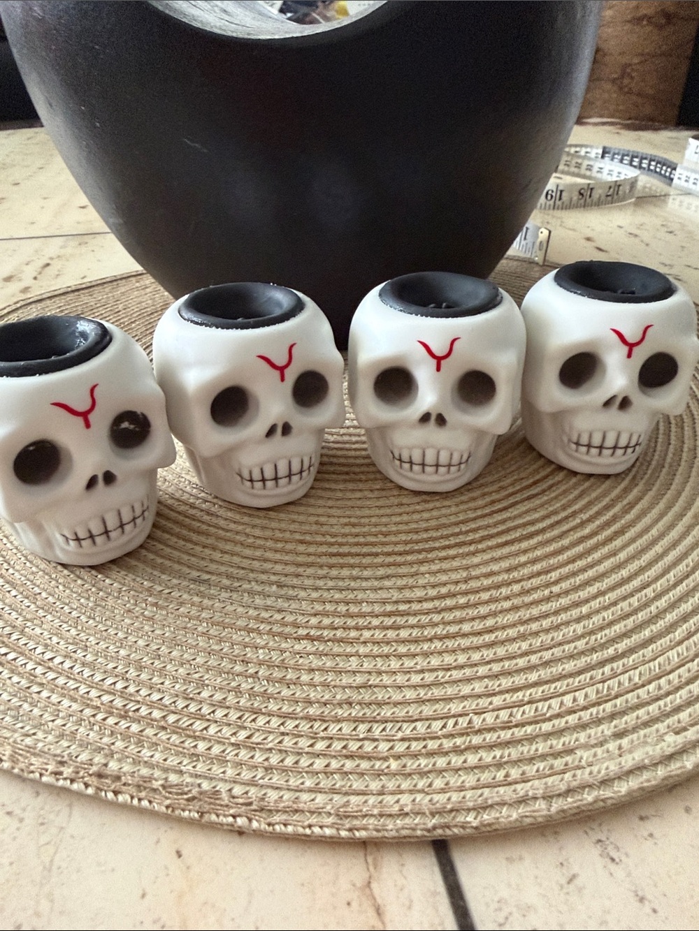 Halloween Skulls w/Pop up Bats Squeeze Sensory Toys Set of 4
